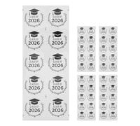 Gadpiparty 2026 Class of Graduation Stickers Black Gold Graduation Cap Labels 5 Sheets 50pcs Self-Adhesive for Invitations Envelopes and Packaging