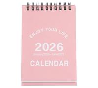 Gadpiparty 2026 Mini Desk Calendar Pink Yearly Academic Desktop Table Easel Calendar with Monthly Memo for Office and Study Planning