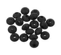 Gadpiparty 20pcs Black Round Volcanic Rock Beads for Bracelet Making with Large Hole, Natural Stones for Jewelry Crafting, Easy to String and Versatile Use, for Home and Travel DIY Projects