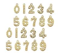 Gadpiparty 20pcs Charms for Jewelry Making Earrings Alloy Pendant Necklace Alloy Charms Metal Numbers Necklace Hanging Pendant Accessories for Jewellery Making Golden