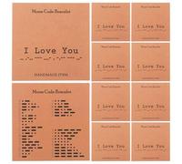 Gadpiparty 20Pcs I Love You Morse Code Learning Flash Cards for Couples Anniversary, Alphabet Code Decoding Cards for DIY Bracelets, Romantic Valentine’S Day Greeting Set