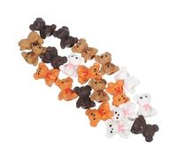 Gadpiparty 20pcs Mini Bear Figurines Plastic Cute Bear Cake Toppers for Fairy Gardens and Dollhouse Decorations Stain-resistant Tiny Animal Models for Birthday and DIY Micro Landscape Craft