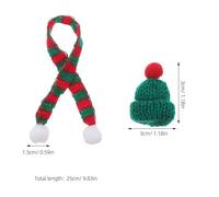 Gadpiparty 20pcs Mini Christmas Knitting Hats And Mini Christmas Scarf Set Knitting Doll Hat Scarf Santa Cap Tree Ornaments For Diy Craft Art Doll Decoration