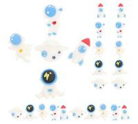 Gadpiparty 20Pcs Mini Resin Spaceman DIY Craft Ornaments Mixed Styles for Phone Case Hairpin Making Space-themed Decorative Accessories for Creative Handicraft Projects
