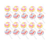 Gadpiparty 20Pcs Miniature Resin Rainbow Lollipop Ornaments for Fairy Tale Micro Landscape Decor Colorful Simulation Candy Props for DIY Crafting and Home Decoration