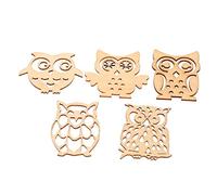 Gadpiparty 20Pcs Owl Wooden Chips Hollow Out Craft Slices Unfinished Wood Cutouts for DIY Decor Natural Color Wood Crafting Ornaments for Home Decoration and Creative Projects Random