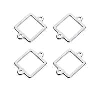 Gadpiparty 20pcs Pendant Connector Base Stainless Steel Double Hole | Silver Finish, Corrosion Protection and Tarnish Resistance, for Bracelet Making, Jump Rings and Cabochons