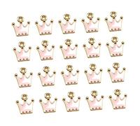 Gadpiparty 20PCS Pink Crown Shape Alloy Charms for DIY Jewelry Making for Bracelets Earrings Necklaces and Keychains Unique Pendant for Eye Catching Accessories