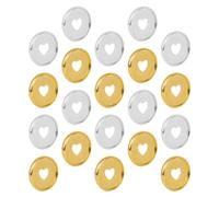 Gadpiparty 20pcs Silver Abs Hearts Binder Discs with Hollow Heart Shape, Easy to Add or Remove Pages, Smooth Page Turning, for Fastening Document Stack and Document Classification