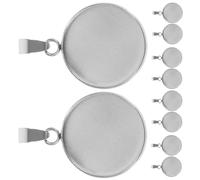 Gadpiparty 20pcs Stainless Steel Pendant Trays round Jewelry Bases DIY Pendant Holder Kit with 18mm Cork Insert for Necklace Chain Jewelry Making Craft Supplies