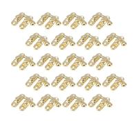 Gadpiparty 20Pcs Vintage Horn Lock and Latch Set, Small Jewelry Box Hinges with Right Hook 23X26Mm, Decorative Cabinet Door Catch for DIY Wooden Chest, Suitcase Clasp, Antique Padlock Hinge