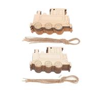 Gadpiparty 20Pcs Wooden Train Shape Hanging Ornaments DIY Craft Decorations for Home and Durable Khaki Material for Creating Memorable Moments