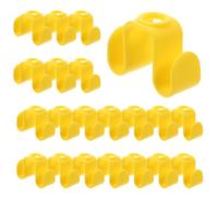 Gadpiparty 20pcs Yellow Abs Clothes Hanger Hooks for Wardrobe and Closet Organiser, Stackable Design to Increase Storage Space Without Damaging Hangers, Portable and Practical for Home Use