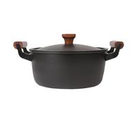 Gadpiparty 24cm Uncoated Iron Soup Pot Non-Stick Cookware Black Fine Iron Pot for Home Kitchen Cooking Noodle Suitable for Stove Use