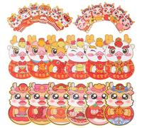 Gadpiparty 24pcs Creative Red Packet with Dragon Patterns Versatile Money Storage Pockets for Chinese Lunar Year Festival Supply Multicolored Lucky Money Envelopes for Greetings and