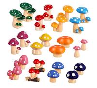 Gadpiparty 24pcs Resin Mini Mushroom Figurines DIY Craft Decor Tiny Fairy Garden Ornaments for Terrariums Home Office Decoration Creative Craft Lovers