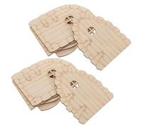 Gadpiparty 24pcs Unpainted Wooden Fairy House Doors Miniature Dollhouse Window Decorations for Indoor Garden Party DIY Craft with Handpainted Details