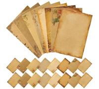 Gadpiparty 24pcs Vintage Kraft Paper Letter Writing Sheets for Greeting Cards and Invitations, Thick Practical Retro Style Paper Suitable for Painting and Writing