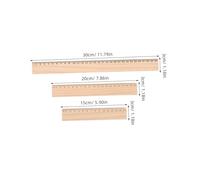 Gadpiparty 24Pcs Wooden Ruler Set Straight Measuring Tools for School Teachers Artists Office Use with Clear Scale Markings