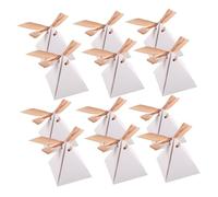 Gadpiparty 25pc Triangle Paper Favor Boxes with Ribbons for Wedding Candy Packaging Sturdy Party Table Boxes for Valentine's Day and Holiday Decorations Easy to Assemble and Stylish Treat