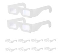 Gadpiparty 25pcs Diffraction Glasses White Paper Eyewear for Festivals Lightweight Portable Party Photo Props with Spectacular Rainbow Effects DIY Creative Eyeglasses