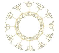 Gadpiparty 25pcs Mini Table Number Holders Graduation Cap Design Gold Wire Photo Display Stands Memo Note Clips for Academic Party Centerpieces and Office Desk Organization