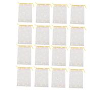 Gadpiparty 25PCS Transparent Daisy Stringing Bags Plastic Storage Pouches for Small Items Bread Loaf Organizing Portable Clear Packing Bags with Drawstring Design Random Color