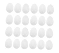 Gadpiparty 25pcs White Plastic Parrot Fake Eggs Solid Faux Bird Hatching Simulation Props for Parrots Doves and Birds Nesting Craft Household Use