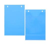 Gadpiparty 2pcs A4 Vertical Acrylic Brochure Holder Wall Mounted, Blue Hanging Document Organizer Rack for Office Pamphlets, Magazines, and Menus