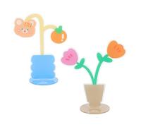 Gadpiparty 2PCS Acrylic Memo Clamp Photo Holder Cute Cartoon Flower Desktop Clips for Home Office Lightweight Multifunctional Note and Card Organizer