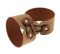 Gadpiparty 2Pcs Adjustable Leather Coffee Cup Sleeve Insulated Reusable Bottle Cover with Anti-Fall Design Clean Brown Cork Texture Protector for Hot Drinks and Mugs
