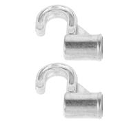 Gadpiparty 2pcs Aluminum Alloy Closet Hook, Thickened 16mm Rod Holder | Silver Metal Finish, Tool Free Installation, under Cabinet Hanging, Apartment Residents and Renters