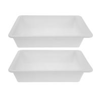 Gadpiparty 2pcs Ancient Paper Making Basin Crafts Dried Flowers Rectangular Paper Basin White