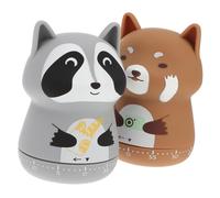 Gadpiparty 2Pcs Animal-shaped Mechanical Kitchen Timers Creative Baking Reminder Timers for Cooking Study Workout Random Cartoon Styles Management Tools