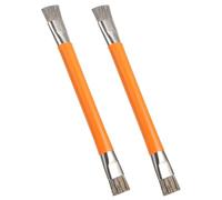 Gadpiparty 2pcs Anti-static Cleaning Brush for Mobile Phone Motherboard Chips, Dual-head Design with Steel Wire Bristle, Orange Colour, for Electronics Detail Cleaning