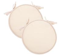 Gadpiparty 2pcs Beige round Sponge Chair Cushion, Thick Seat Pad | Smooth Surface, Quick Installation, Added Comfort, Patio Seating, Bedroom Seat, Elegant Classic Style