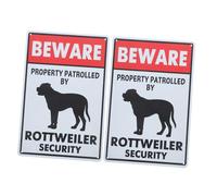 Gadpiparty 2pcs Beware of Dog Signs for Gates Weatherproof Metal No Trespassing Warning Dogs Premises Sign for Fence Patio Walls to Deter Trespassers