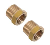 Gadpiparty 2pcs Brass Reducer Pipe Fitting Adapter 3/8 Bspt Male to 1/4 Npt Female Thread Hex Bushing for Plumbing and Industrial Setups Easy Installation and Enhanced Compatibility