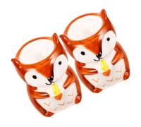 Gadpiparty 2pcs Ceramic Egg Holder Porcelain Egg Cup Stand European Design for Breakfast Tea