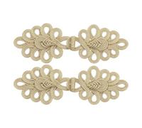 Gadpiparty 2pcs Chinese Knots Frog Buttons Closure in Golden Polyester, Decorative Solution Versatile Application for Suits and Cheongsams, for DIY Sewing and Crafting Projects
