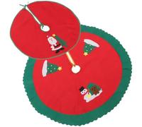 Gadpiparty 2pcs Christmas Tree Skirt Red Non Woven Fabric round Christmas Tree Decor Apron School Office Holiday Decoration