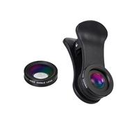 Gadpiparty 2pcs Clip Camera Lens Kit Wide Angle Macro Lens for Smartphones Premium Construction Detachable Design Lightweight for Photography Black