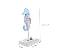 Gadpiparty 2pcs Coastal Wooden Seahorse Figurines Animal Ornaments for Home Decor Soft Color Palette Nautical Beach Centerpieces Solid Wood Mediterranean Style Accents