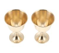 Gadpiparty 2pcs Copper Wine Goblet Barware for Chilled Drinks with Spill Prevention, Pure Copper Chalice Cup for Barware and Iced Tea, Elegant Golden Metal Drinking Glass