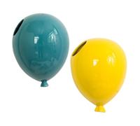 Gadpiparty 2Pcs Creative Ceramic Balloon Wall Pendant Blue and Yellow Decorative Store Backdrop Ornaments Small Hanging Craft for Nursery and Party Decoration