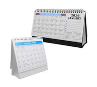 Gadpiparty 2PCS Desk Calendar with Twin Wire Binding Thick Monthly Flip Planner for Office Desk Decor Smooth Writing Surface Compact Minimalist Design for Home and Work Scheduling
