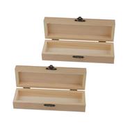 Gadpiparty 2pcs DIY Wooden Pencil Case for Boys and Girls Plain Stationery Box Lock Material for School Supplies