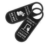 Gadpiparty 2pcs Double-sided Door Hanger Sign with Pu Leather, Recording in Progress Notice for Office and Home, Reusable Door Knob Sign for Meeting and Quiet Environment