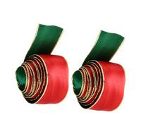 Gadpiparty 2pcs Double-Sided Satin Christmas Ribbon Wide Green Red Fabric Decorative Ribbon for Wrapping Party Decorations Wedding Craft