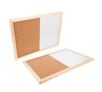 Gadpiparty 2pcs Dual Function Cork and Dry Erase Board with Wooden Frame Wall Mounted Memo and Pin Combination Board for School Home Office Bulletin and Photo Display